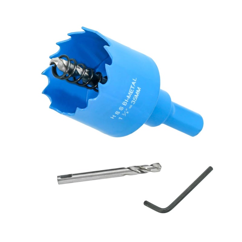 Cortool 1-3/8 Inch Hole Saw with Arbor for Metal and Wood Cutting, Bi-Metal Hole Cutter, 1-3/8" Hole Saw Kit for Drywall, Wood, PVC Boards, Fiberglass and Vent Pipes - Image 1
